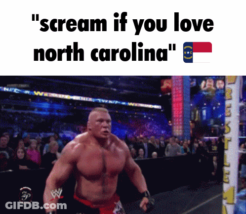 Shirtless Wrestler With Text Scream If You Love North Carolina GIF