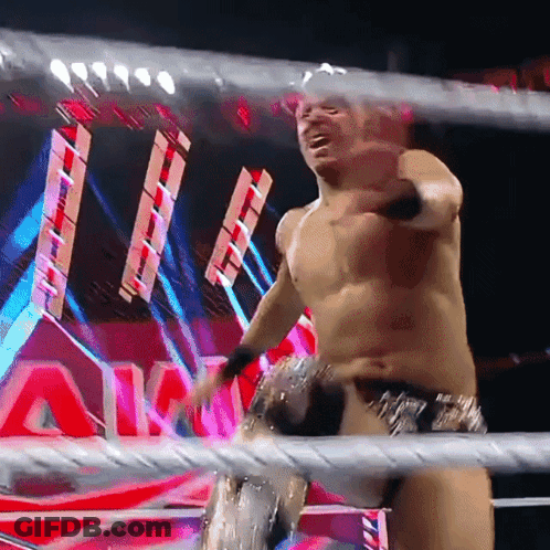 Shirtless Wrestler With Word A On Back GIF