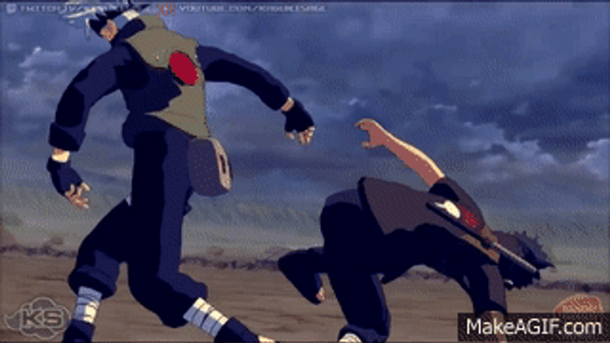 Shisui Using Body Flicker Technique To Kakashi GIF