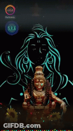 Shiva Statue With S.R.K Logo GIF