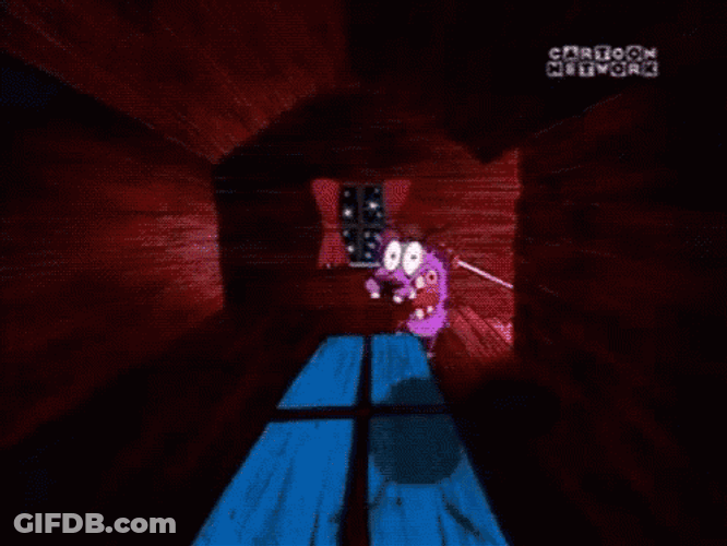 Shivering Courage The Cowardly Dog Running Away GIF