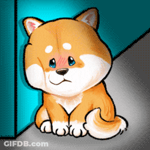 Shivering Dog At Corner On Windy Day GIF