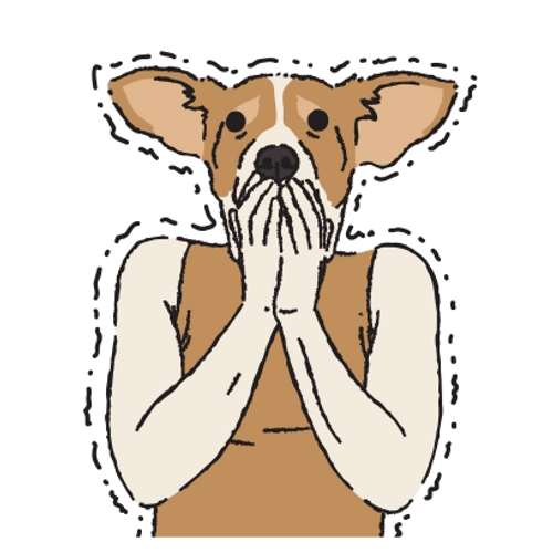 Shivering Dog Covering Its Mouth GIF