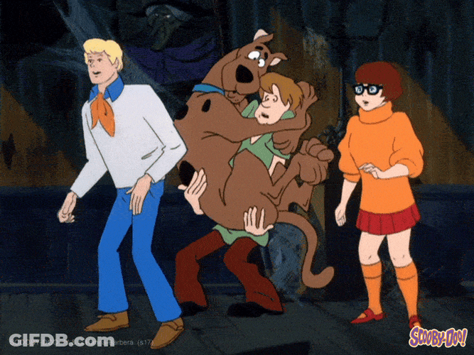 Shivering Dog Scooby Doo With Shaggy Velma Fred GIF