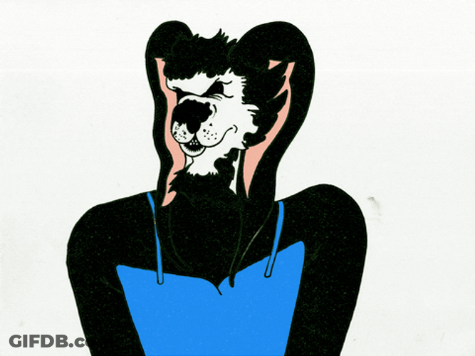Shivering Dog With Human Body GIF