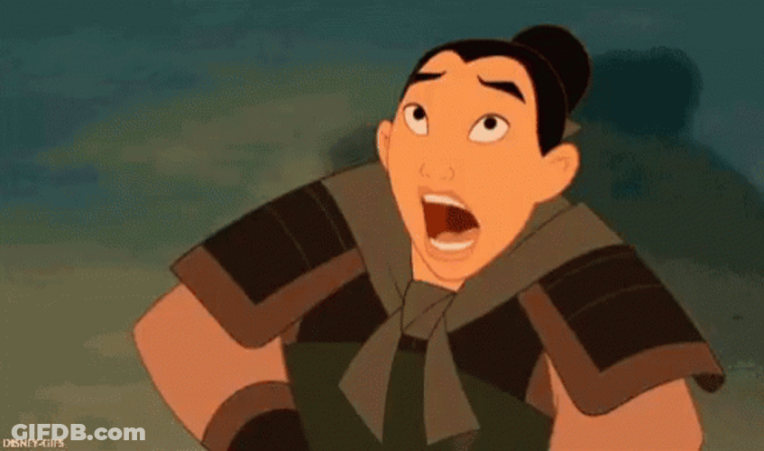 Shock Mulan Scared Away GIF