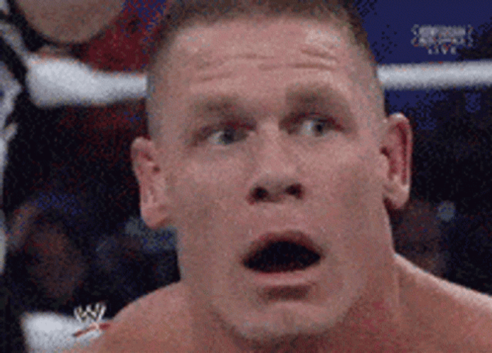Shocked And Scared John Cena Reaction Meme GIF