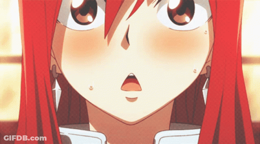 Shocked Blushing Erza Scarlet Titania GIF