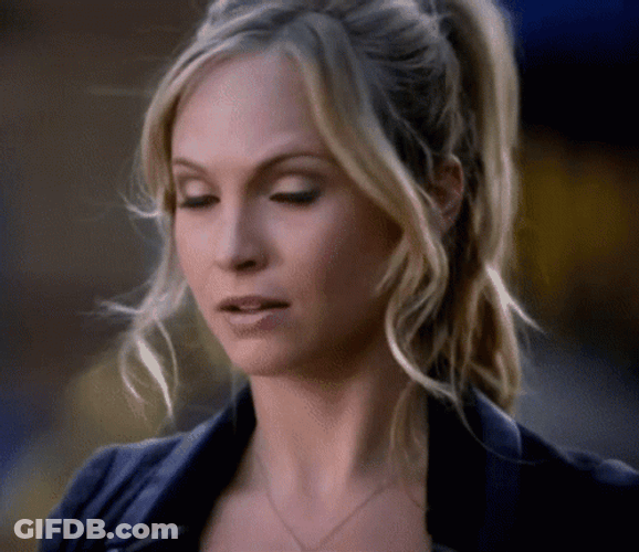 Shocked Caroline Forbes Vampire Diaries GIF
