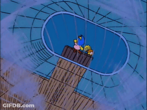 Shocked Cartoon Character Swimming Pool GIF