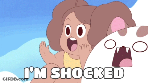 Shocked Cartoon Next To White Monster GIF