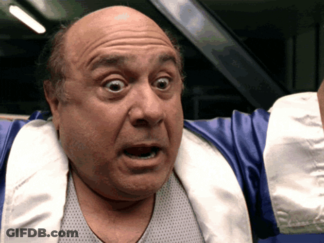 Shocked Danny Devito Looking Around GIF