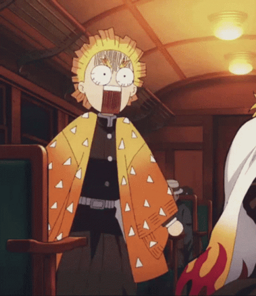 Shocked Demon Slayer Zenitsu GIF