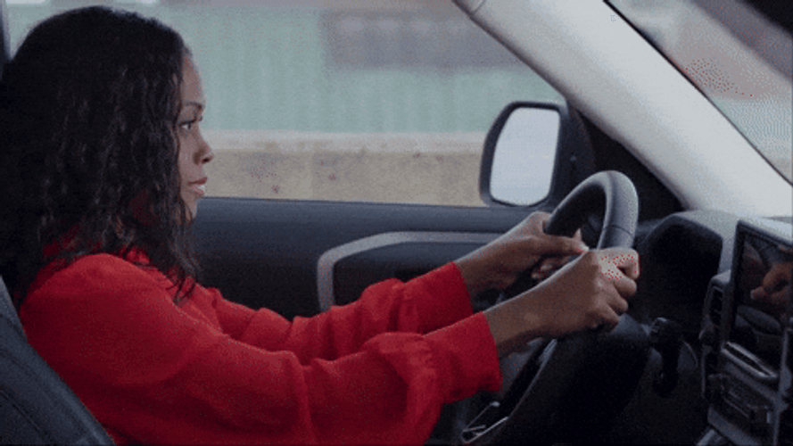 Shocked Driver In Awe Clutch Pearls GIF