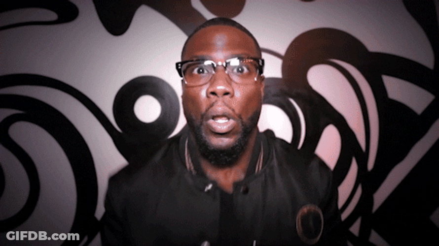 Shocked Face Kevin Hart Damn GIF