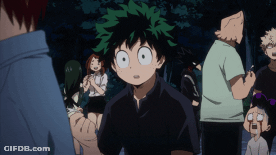 Shocked Face Midoriya GIF