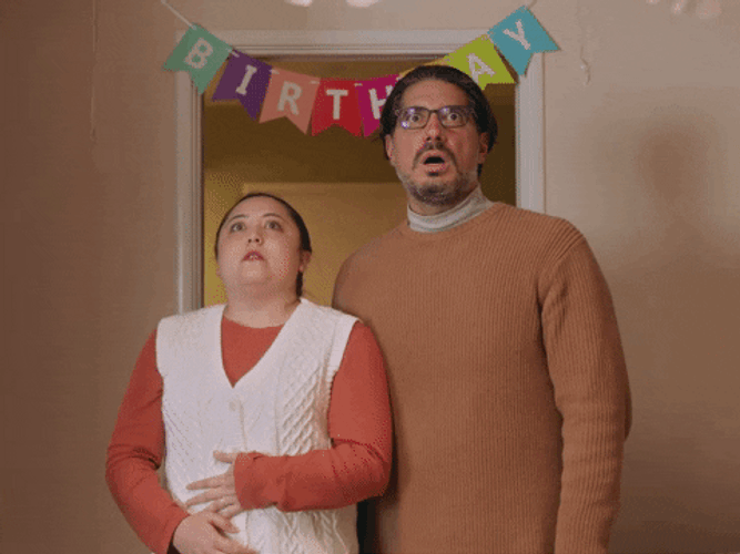 Shocked Female Happy Birthday It's Happening GIF