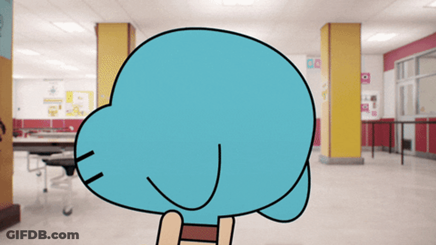 Shocked Gumball Turning Around GIF
