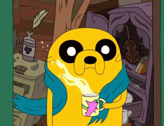 Shocked Jake Adventure Time GIF