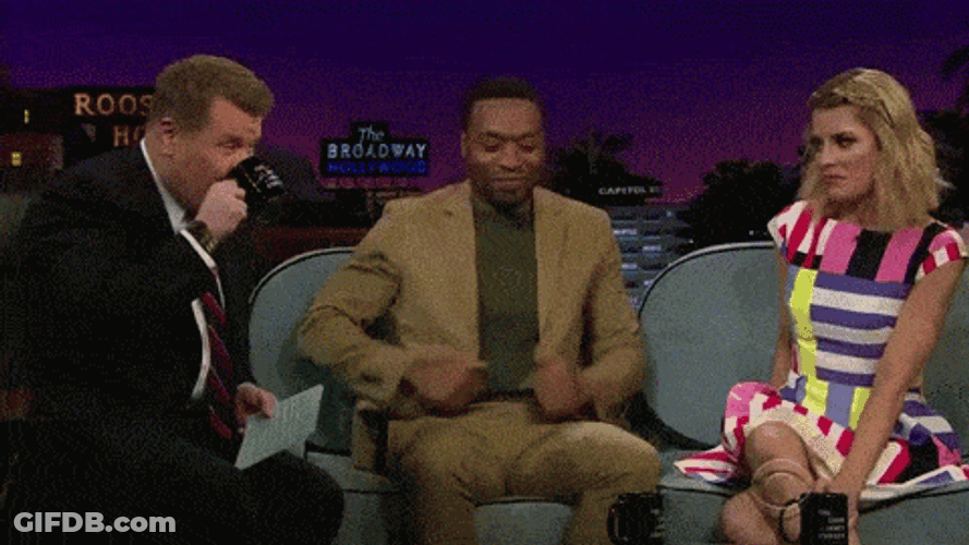 Shocked James Corden Spit Take GIF