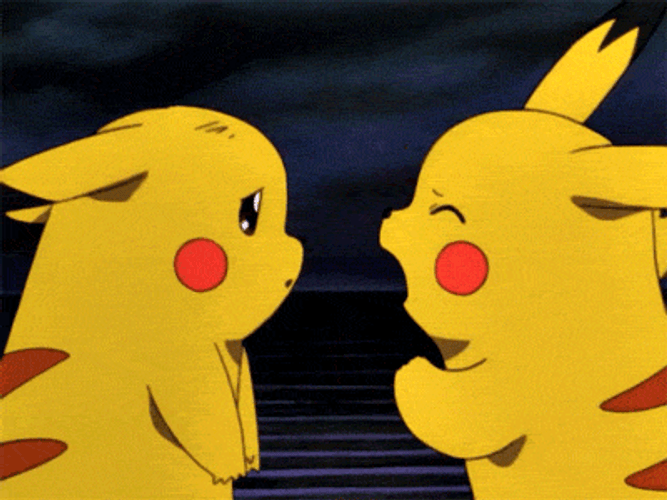 Shocked Pikachu Argument With Twin GIF