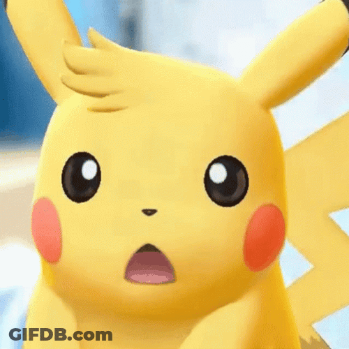 Shocked Pikachu In Falls GIF
