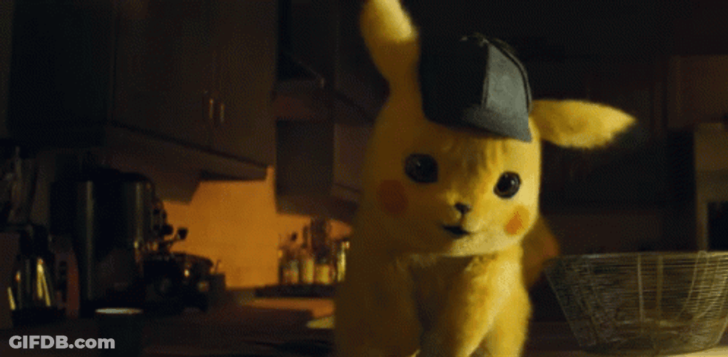 Shocked Pikachu Wearing Cap GIF