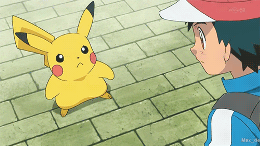 Shocked Pikachu With Ash GIF
