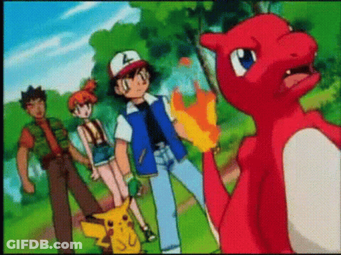 Shocked Pikachu With Charmander GIF