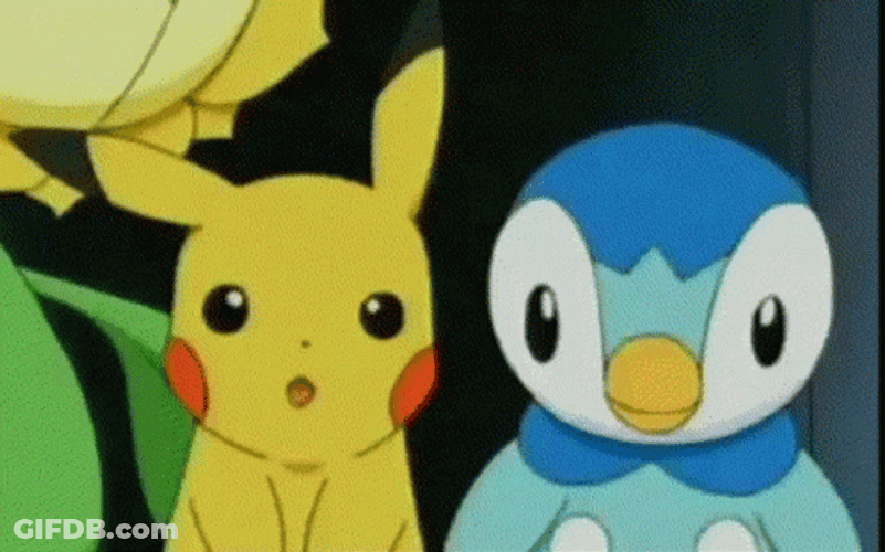 Shocked Pikachu With Piplup GIF