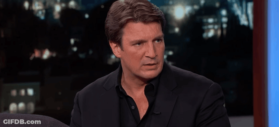 Shocked Reaction Nathan Fillion GIF