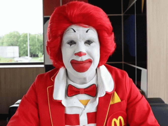 Shocked Ronald McDonald Clown Show GIF