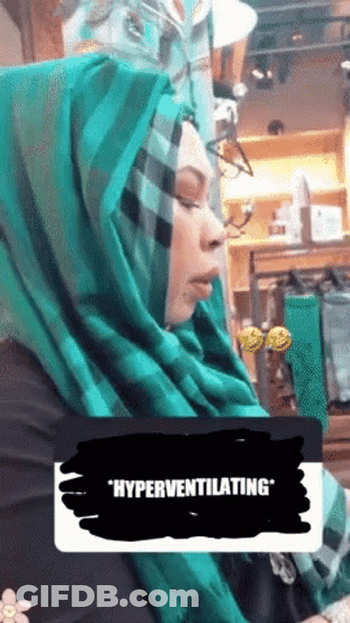 Shocked Woman Hyperventilating GIF