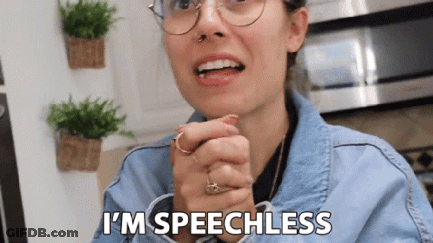 Shocked Woman Saying I'm Speechless GIF