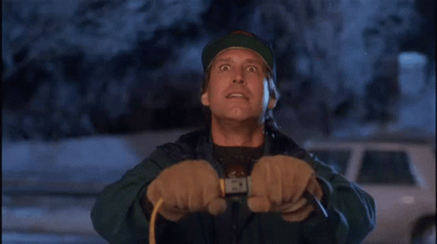 Shocking Clark Griswold Christmas Lights GIF