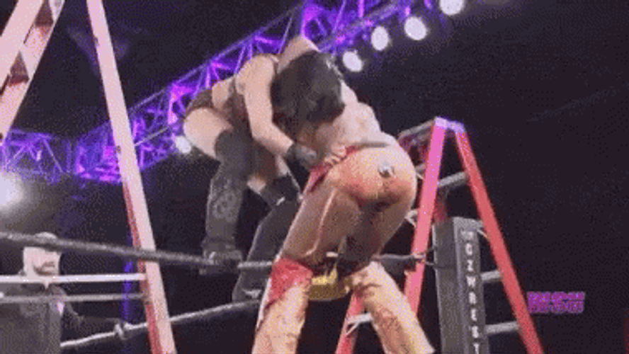 Shocking Female Wrestling Stunt GIF