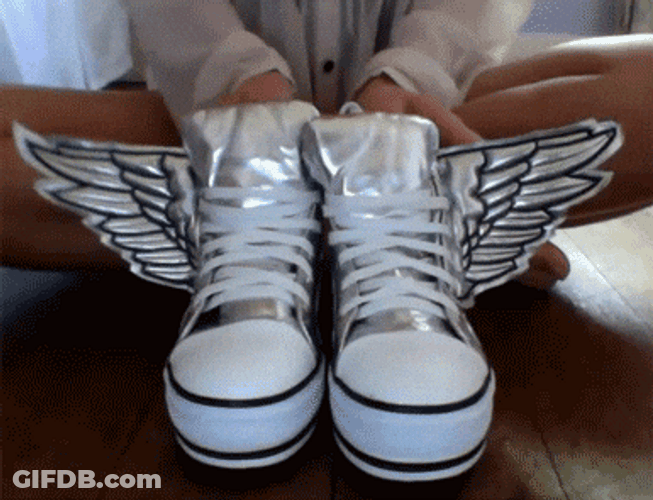 Shoes With Silver Wings GIF