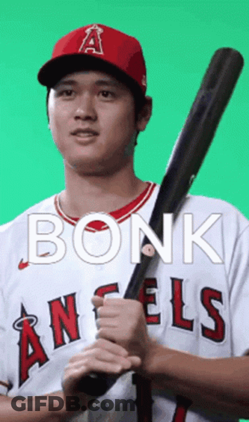 Shohei Ohtani Bonk Bat GIF
