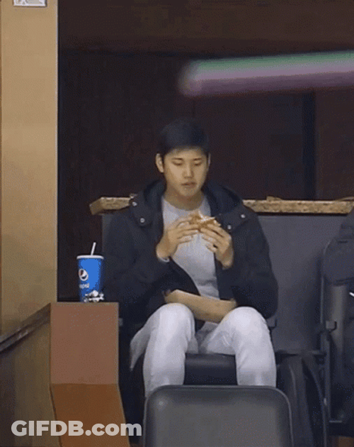 Shohei Ohtani Eating Burgers GIF