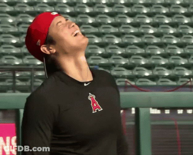 Shohei Ohtani Laughing GIF
