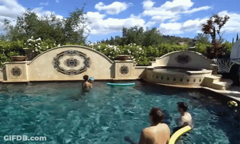 Shoot Your Shot On The Pool Basketball GIF