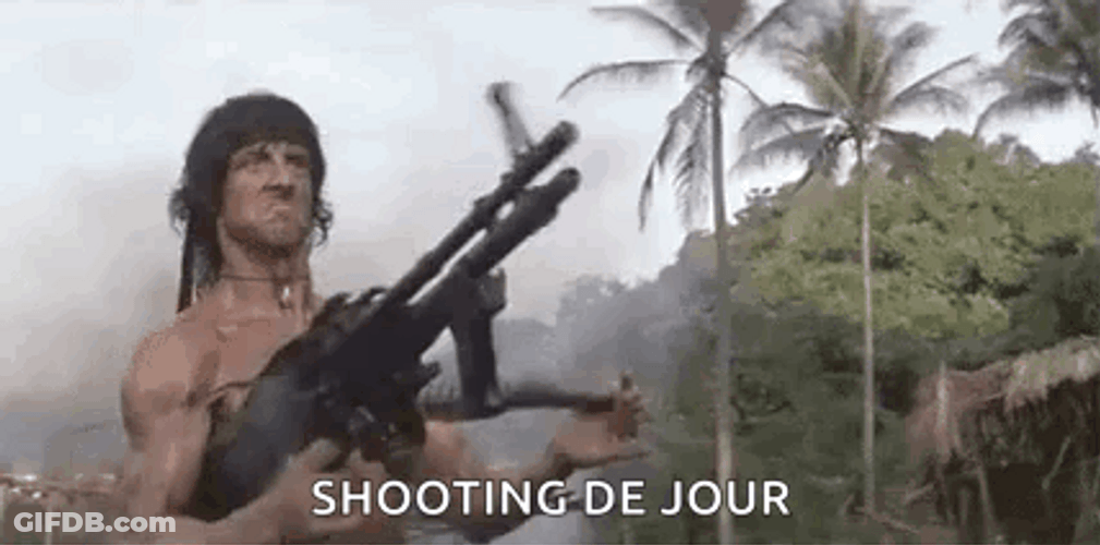 Shooting De Jour Rambo Machine Gun GIF