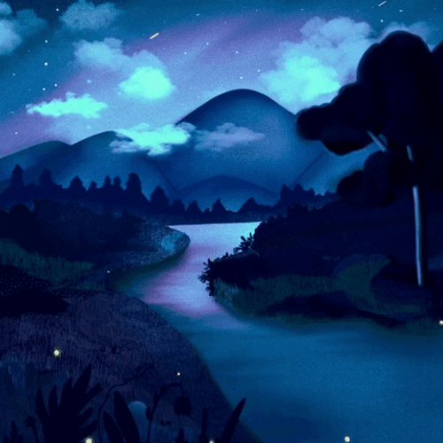 Shooting Star Lofi Forest GIF