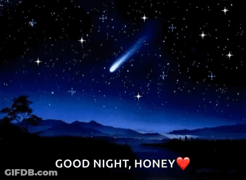 Shooting Star Saying Good Night Honey GIF