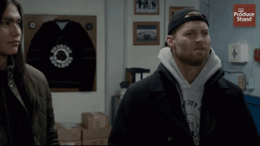 Shoresy And Stewart Pleasantly Surprised GIF