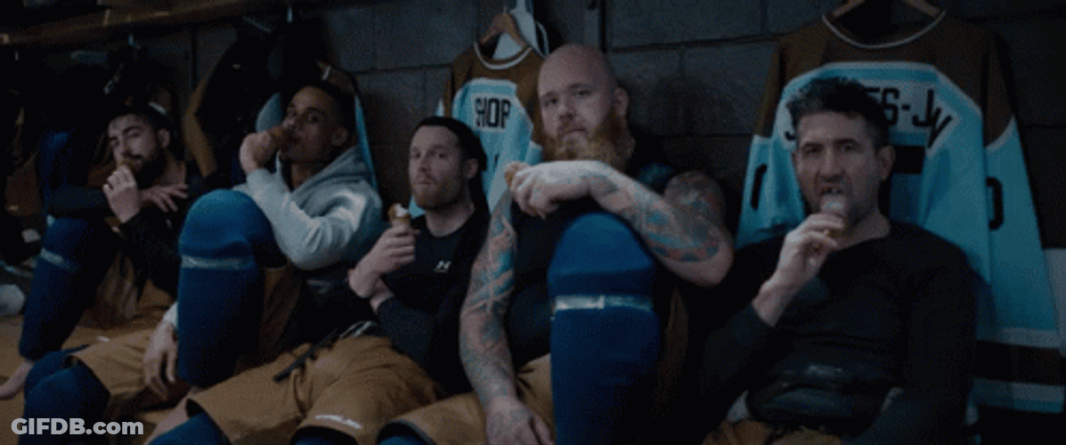 Shoresy Relaxing In Dug Out GIF