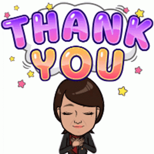 Short Hair Woman Animated Thank You GIF