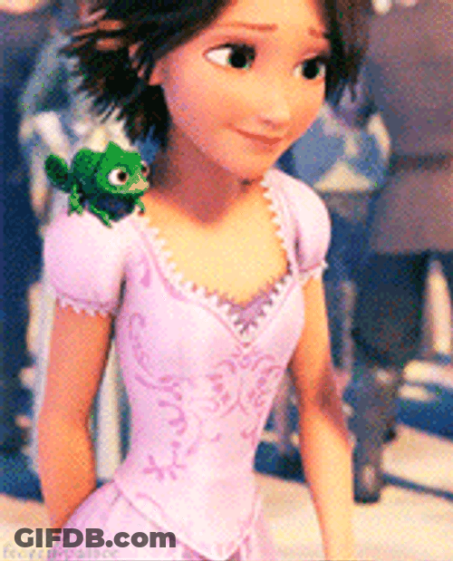 Short Haired Rapunzel Hand Wave GIF