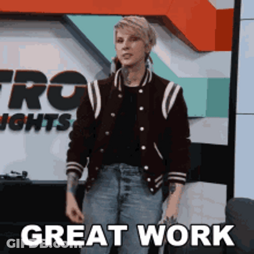 Short Haired Woman Talk Great Work GIF