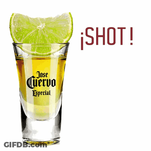 Shot Glass Of Jose Cuervo With Lime GIF